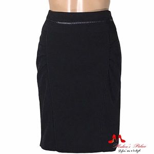 Charlotte Russe Lace Trim Side Pleated Skirt